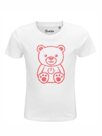 T-shirt bambina con un orsetto in glitter - BA46