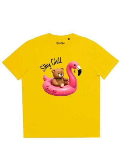 T-shirt donna More con la stampa di un orsetto con gonfiabile mare e la scritta "stay chill" – SMD11