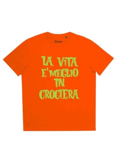 T-shirt uomo More con la scritta "la vita è meglio in crociera" – SMU19
