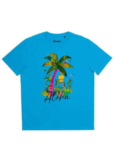 T-shirt donna More con la stampa di palme tropicali e la scritta "Aloha" – SMD04