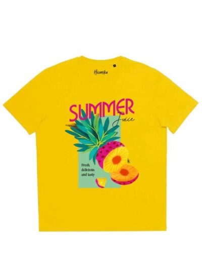 T-shirt donna More con la stampa di un ananas e la scritta "summer juice - fresh, delicious and tasty" – SMD24