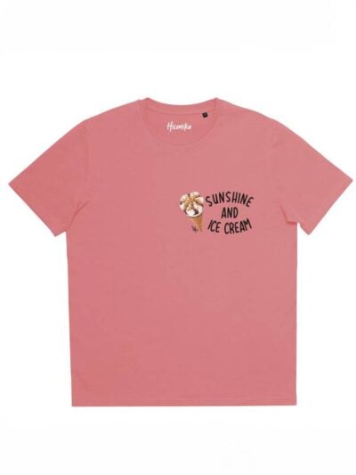 T-shirt donna More con la stampa di un cono gelato e la scritta "sunshine and ice cream" – SMD07