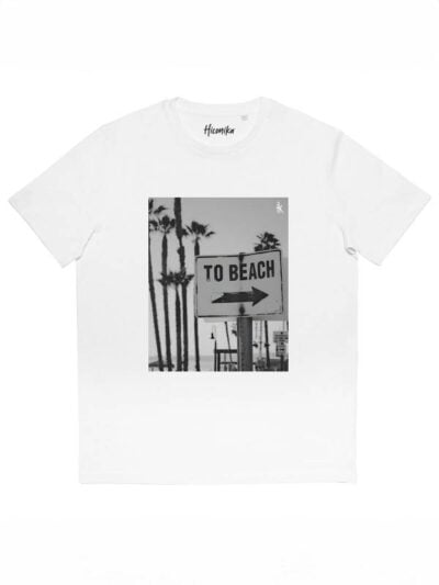 T-shirt donna More con la stampa di una località estiva e la scritta "to beach" – SMD13
