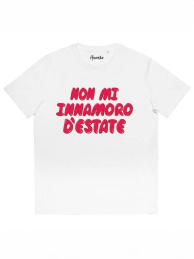 T-shirt donna More con la scritta "non mi innamoro d'estate" – SMD19