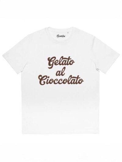 T-shirt donna More con la scritta "gelato al cioccolato" – SMD26