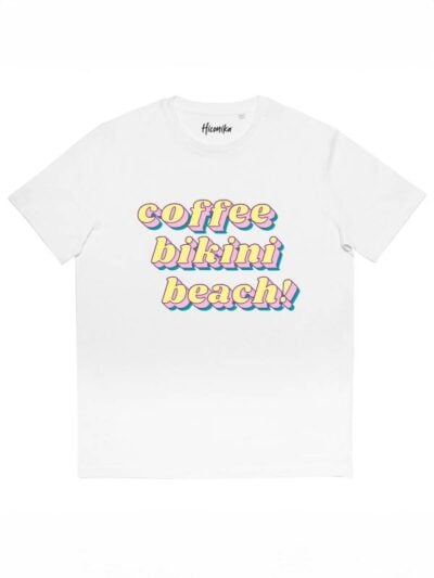 T-shirt donna More con la scritta "coffee bikini beach!" – SMD30