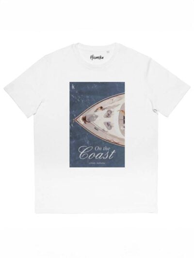 T-shirt donna More con la stampa di una barca e la scritta "on the coast" – SMD31