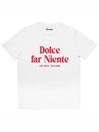 T-shirt donna More con la scritta "Dolce far niente, vacanze italiane" – SMD50