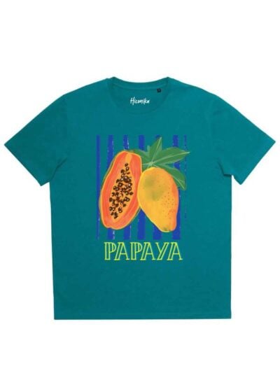 T-shirt donna More con la stampa di una papaya e la scritta "papaya" – SMD36