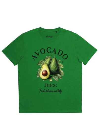 T-shirt donna More con la stampa di un avocado e la scritta "avocado juice, fresh delicious and tasty" – SMD15