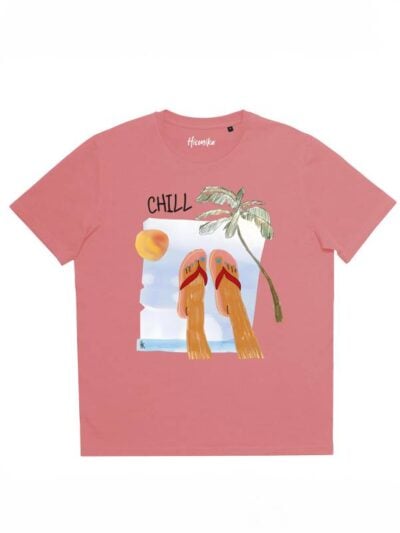 T-shirt donna More con la stampa tropical e la scritta "chill" – SMD43
