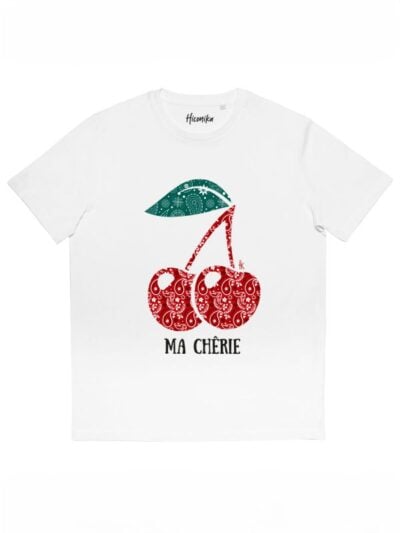 T-shirt donna More con ciliegie e la scritta “ma cherie” – SMD53