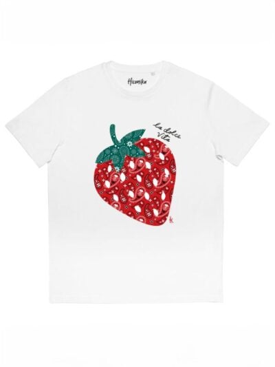 T-shirt donna More con una fragola e la scritta “La Dolce Vita” – SMD55