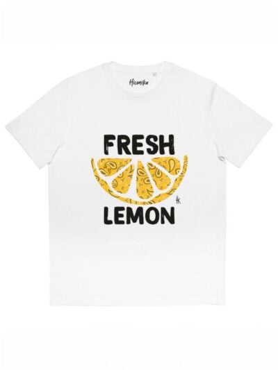 T-shirt donna More con un limone e la scritta “fresh lemon” – SMD57