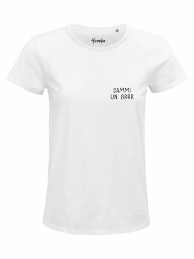 T-Shirt donna Glam con la scritta “Dammi un grrr” in glitter – D257