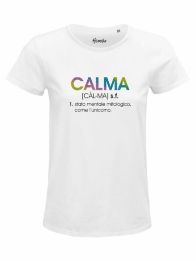 T-Shirt donna Glam con la scritta “calma” in reflex – D260