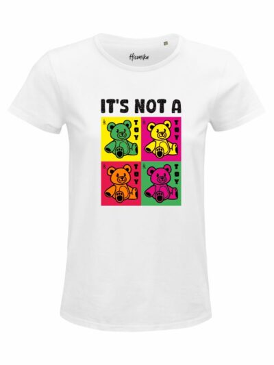T-Shirt donna Glam con orsetti colorati e la scritta “It's not a toy” in glitter – D262