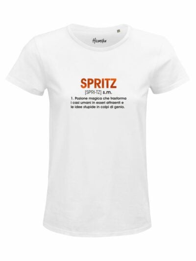 T-Shirt donna Glam con la scritta “Spritz” in reflex – D270