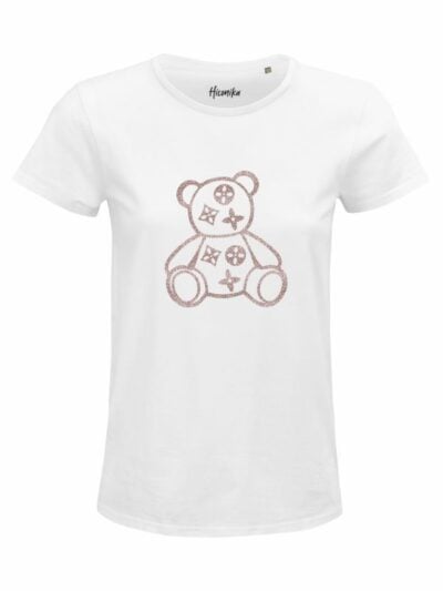 T-Shirt donna Glam con un orsetto in glitter – D281