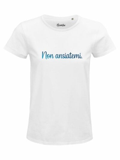 T-Shirt donna Glam con la scritta “non ansiatemi” in reflex – D263