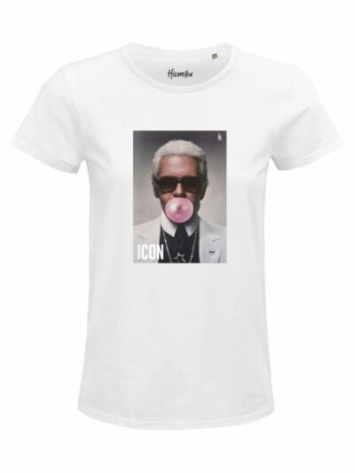 T-Shirt donna Glam con stampa fashion e la scritta “icon” – GB014