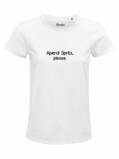 T-Shirt donna Glam con la scritta “aperol spritz, please” – GB019