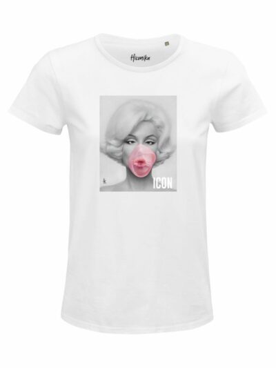 T-Shirt donna Glam con Marilyn Monroe e la scritta “icon” – GB025