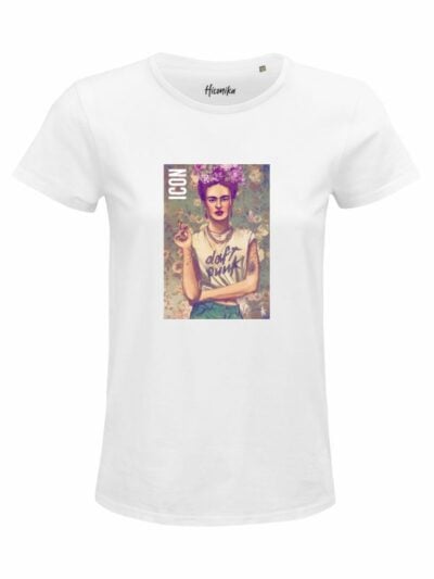 T-Shirt donna Glam con Frida Kahlo e la scritta “icon” – GB041