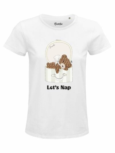 T-Shirt donna Glam con un orsetto e la scritta “let's nap” – GB044