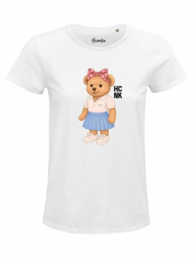 T-Shirt donna Glam con un orsetto e la scritta “hcnk” – GB047