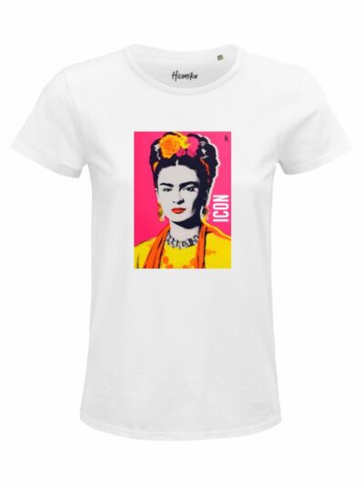 T-Shirt donna Glam con Frida Kahlo e la scritta “icon” – GB048