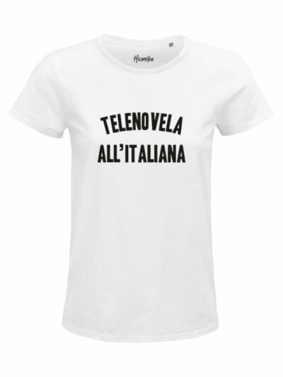 T-Shirt donna Glam con la scritta “telenovela all'italiana” – GB049