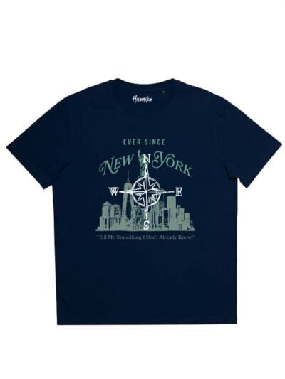 T-shirt uomo Prime con uno sfondo urbano, una bussola e la scritta "ever since New York" - PRM108