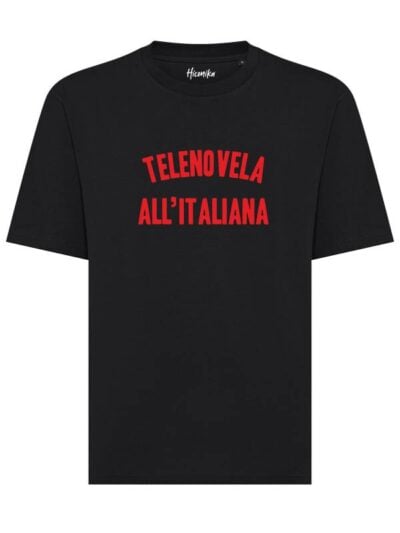 T-shirt uomo Axis con la scritta in patch a rilievo "telenovela all'italiana" - AXS05