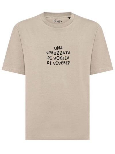 T-shirt uomo Axis con la scritta in patch a rilievo "una spruzzata di voglia di vivere?" - AXS07