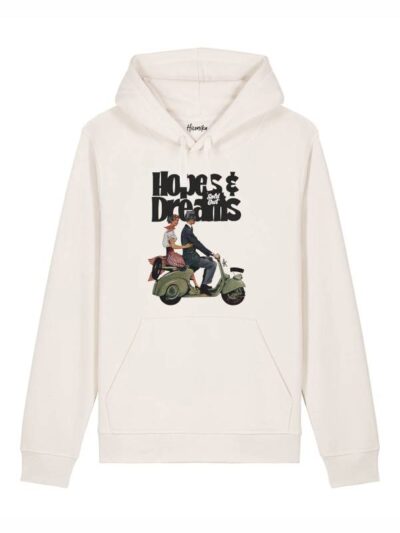 Felpa uomo Echo con due persone su uno scooter e la scritta "hopes and dreams" - ECH26