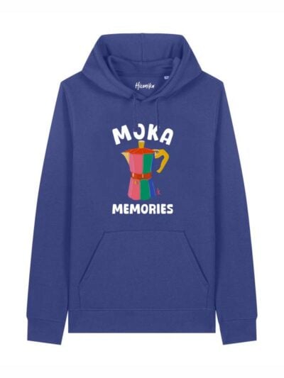 Felpa uomo Echo con una moka e la scritta in patch a rilievo "moka memories" - ECH23