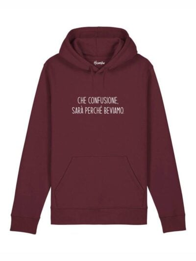 Felpa uomo Echo con la scritta in patch a rilievo "che confusione sarà perchè beviamo" - ECH01