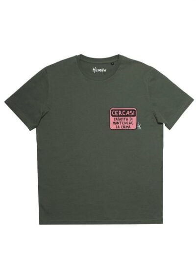 T-shirt uomo Prime con la scritta "cercasi capacità di mantenere la calma" - PRM91
