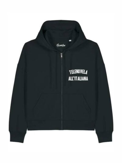 Felpa donna Luce con la scritta “telenovela all'italiana” in patch - FC020