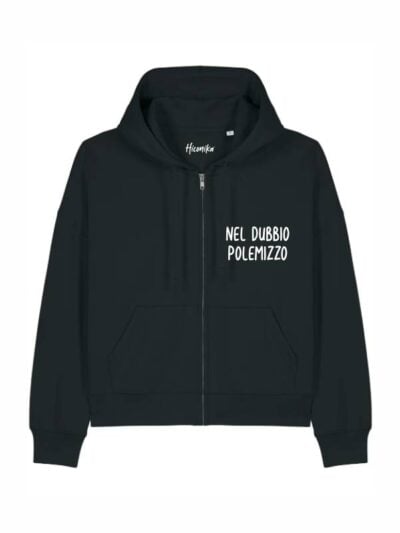 Felpa donna Luce con la scritta "nel dubbio polemizzo" in patch - FC016