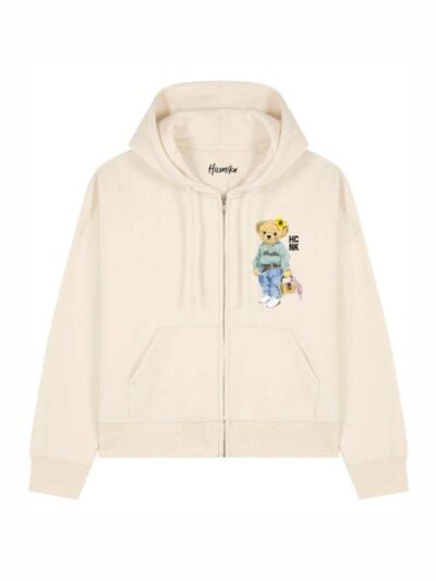 Felpa donna Luce con un orsetto alla moda e la scritta “hcnk” in patch - FC003