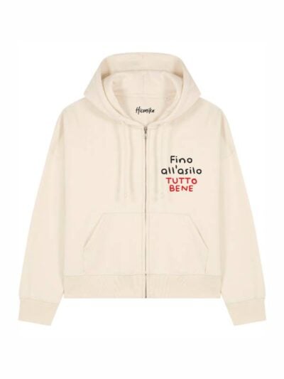 Felpa donna Luce con la scritta “fino all'asilo tutto bene” in patch - FC015
