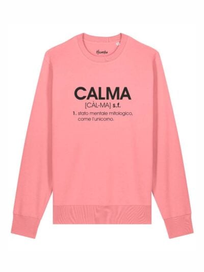 Felpa donna scamosciata leggera Fiamma con la scritta “calma” in patch - FF003