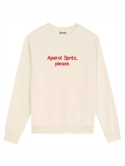 Felpa uomo scamosciata leggera Fiamma con la scritta in patch a rilievo "Aperol Spritz, please" - FFU08