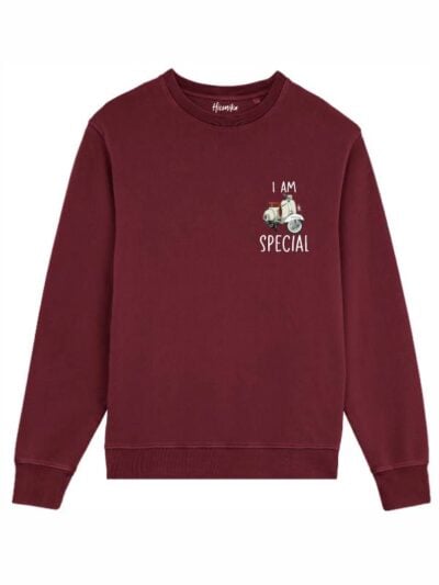 Felpa uomo scamosciata leggera Fiamma con uno scooter e la scritta  "I'm specal" - FFU11