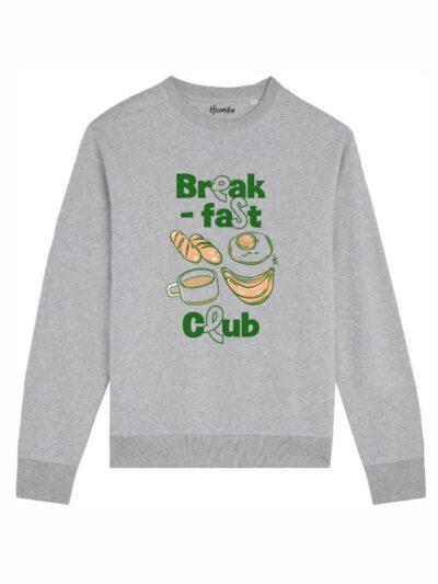Felpa uomo scamosciata leggera Fiamma con dei cibi e la scritta "breakfast club" - FFU20