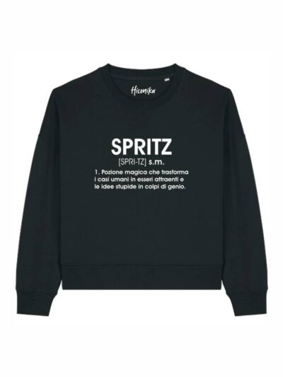 Felpa donna Luna con la scritta “spritz” in patch - FL013