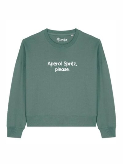 Felpa donna Luna con la scritta “aperol spritz, please” in patch - FL019