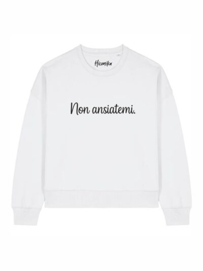Felpa donna Luna con la scritta “non ansiatemi” in patch - FL006